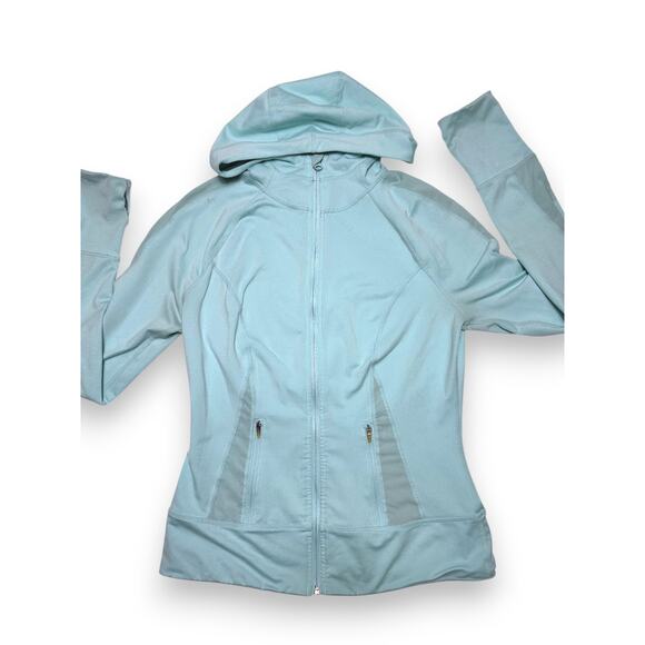 Zella Mint Blue Athletic Zip-up Jacket W/ Hood Size Small - Picture 3 of 12